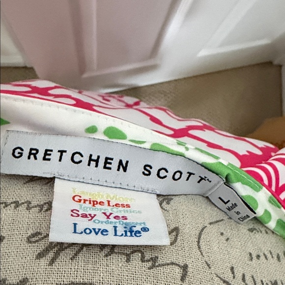 Gretchen Scott Designs Pink and White Long Sleeve Dress - Picture 2 of 7